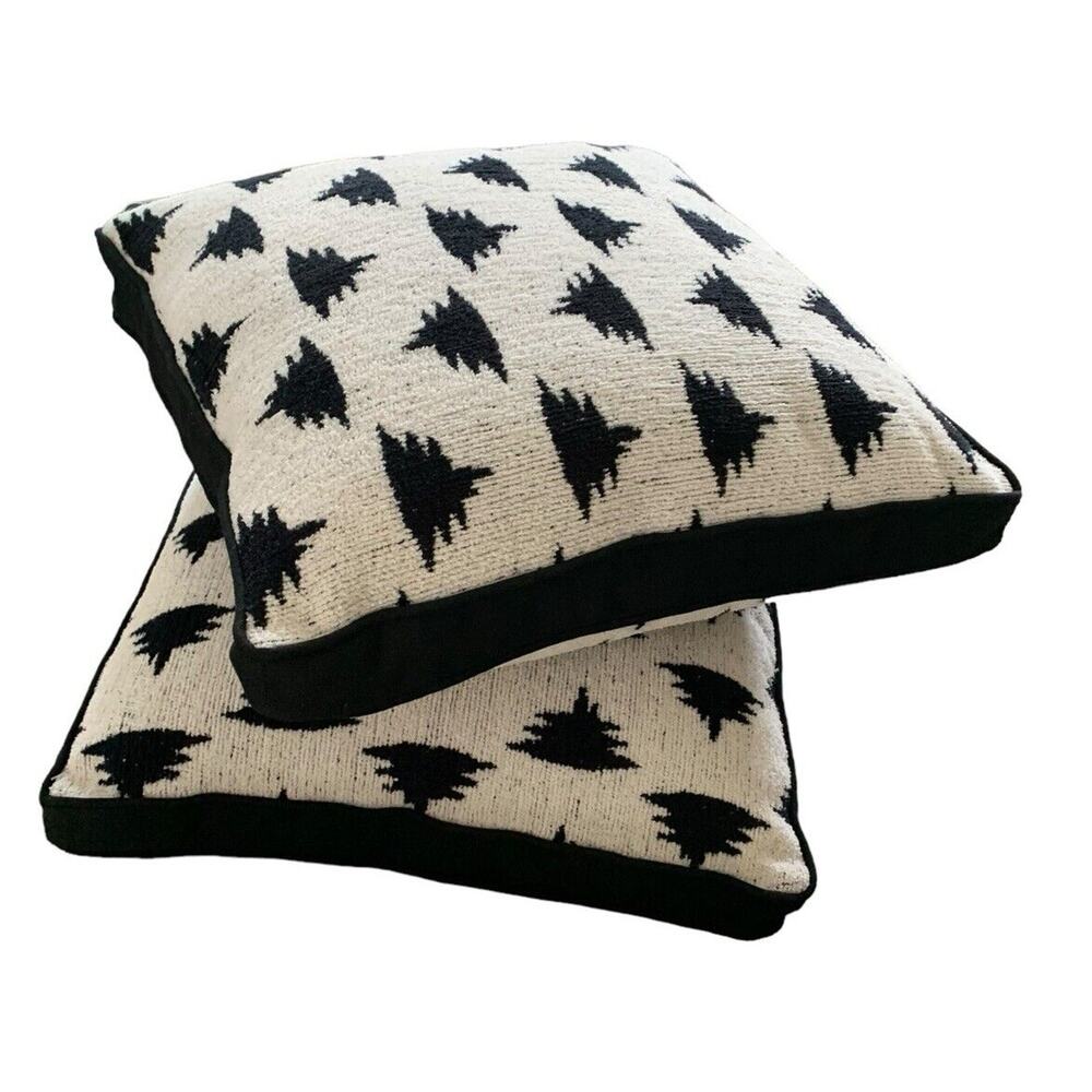 Accent Pillow 2 Velour Square 19" Textured Camp Zippered Aztec Southwest Lodge